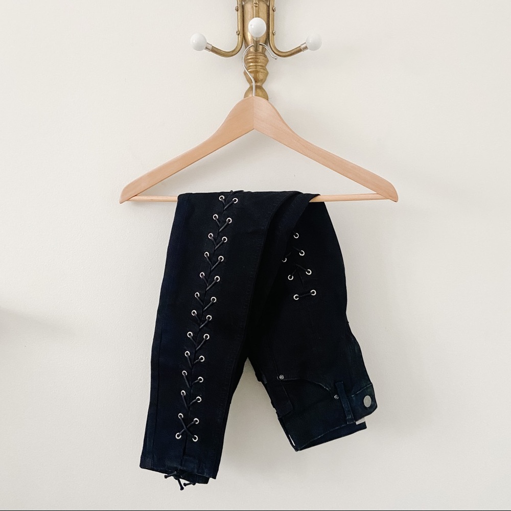 Lace Up Jeans